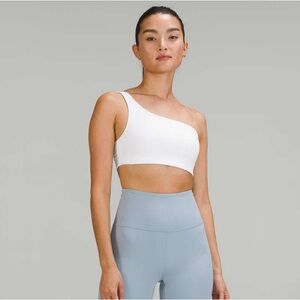 Lululemon Ribbed Nulu Asymmetrical One-Shoulder Bra White Size 8 Yoga Athletic